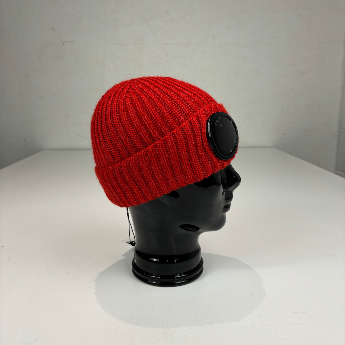 CP Company Pompeian Red Double Goggle Knitted Woollen Beanie