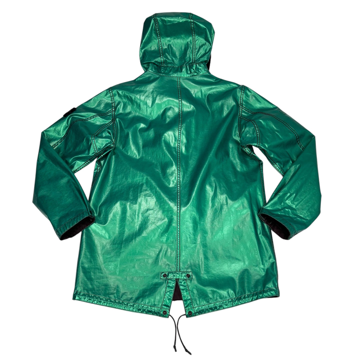 Stone Island Green and Black Reversible Raso Gommato Jacket