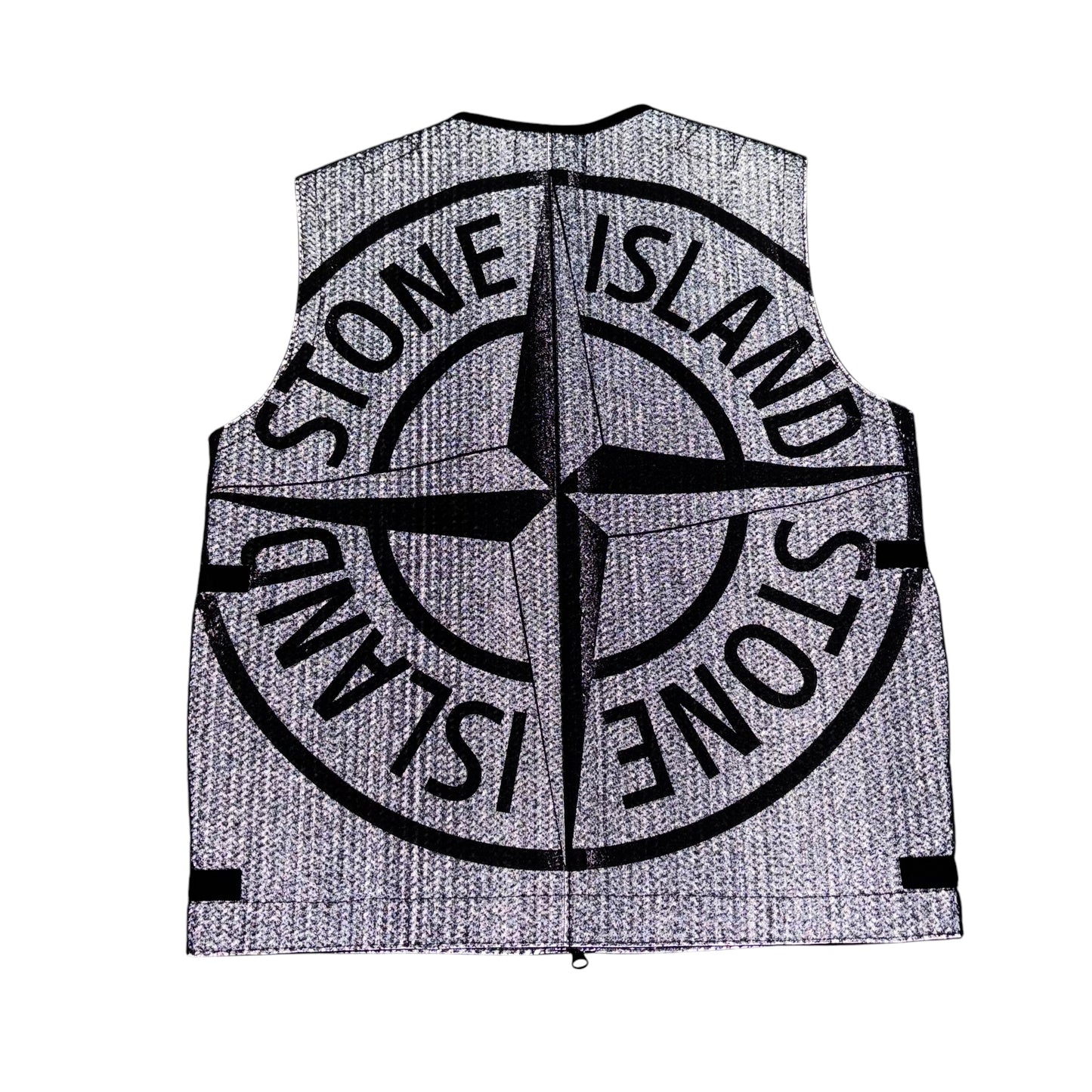 Stone Island Black Needle Punched Reflective Gilet