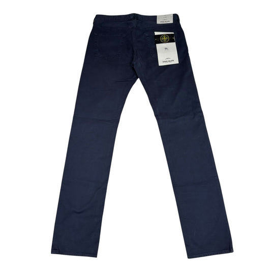 Stone Island Navy Blue Brushed Cotton Type-SL Compass Patch Jeans