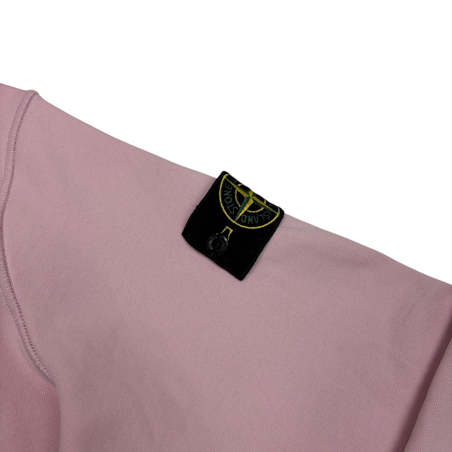 Stone Island Pastel Pink Compass-Patch Crewneck Jumper