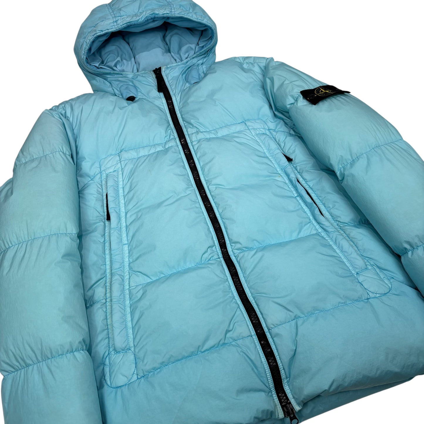 Stone Island Baby Blue Garment dyed Crinkle Reps NY Down Jacket