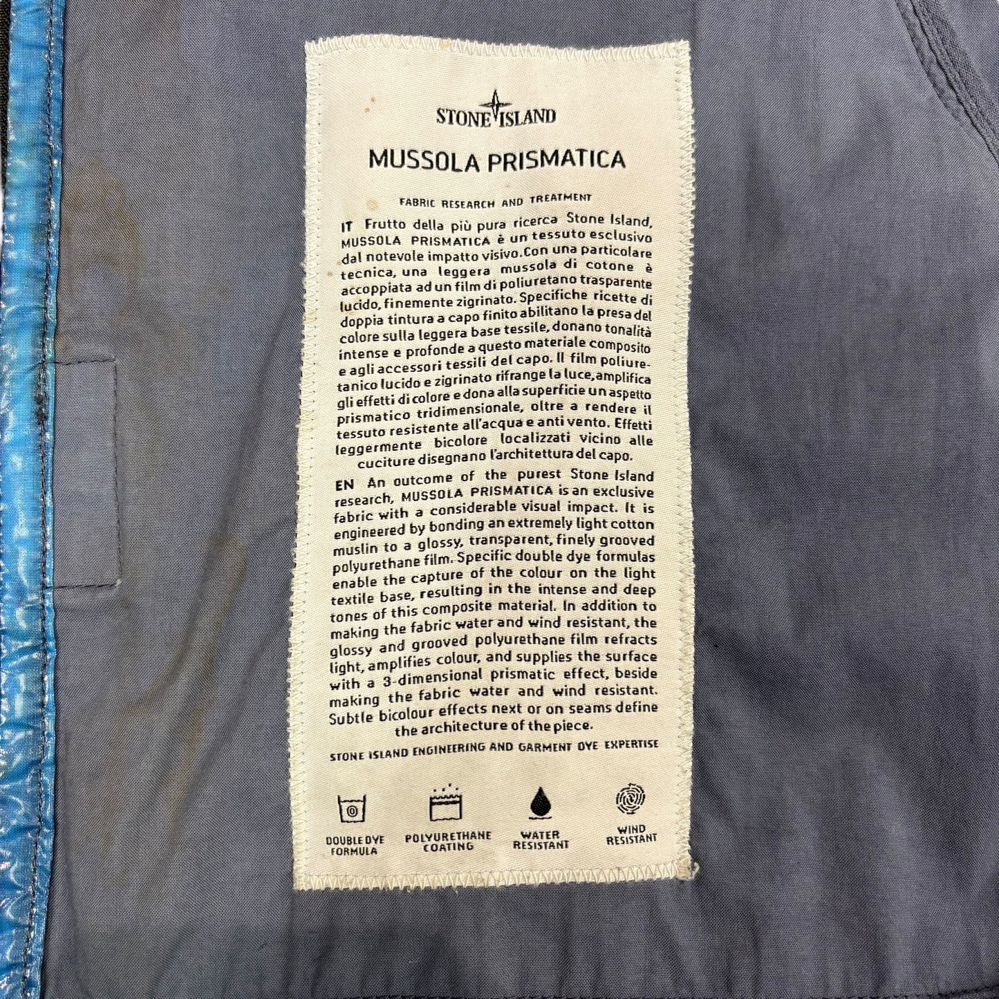 Stone Island Blue Musola Prismatica Special Process Jacket