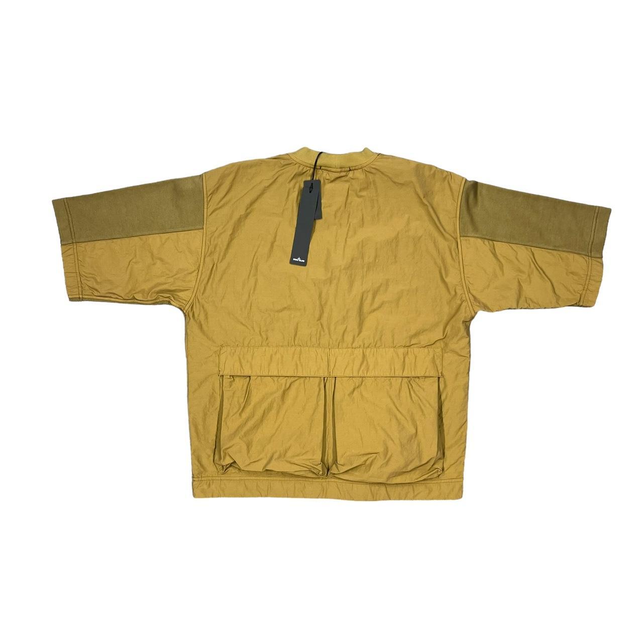 Stone Island Khaki Green with Nylon Back TShirt