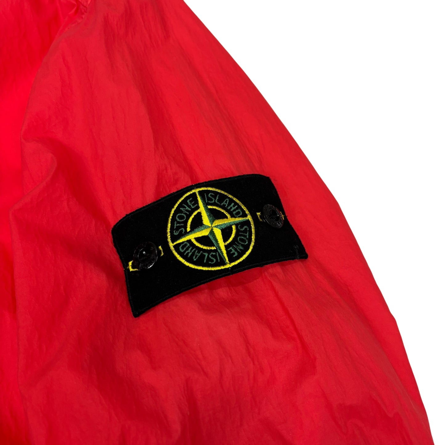 Stone Island Red Lamy Velour Compass-Patch Lightweight Jacket