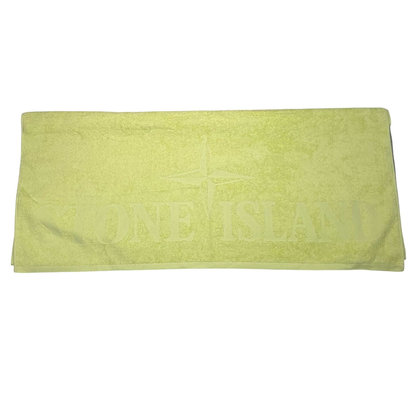 Stone Island Yellow Logo-Embroidered Beach Towel