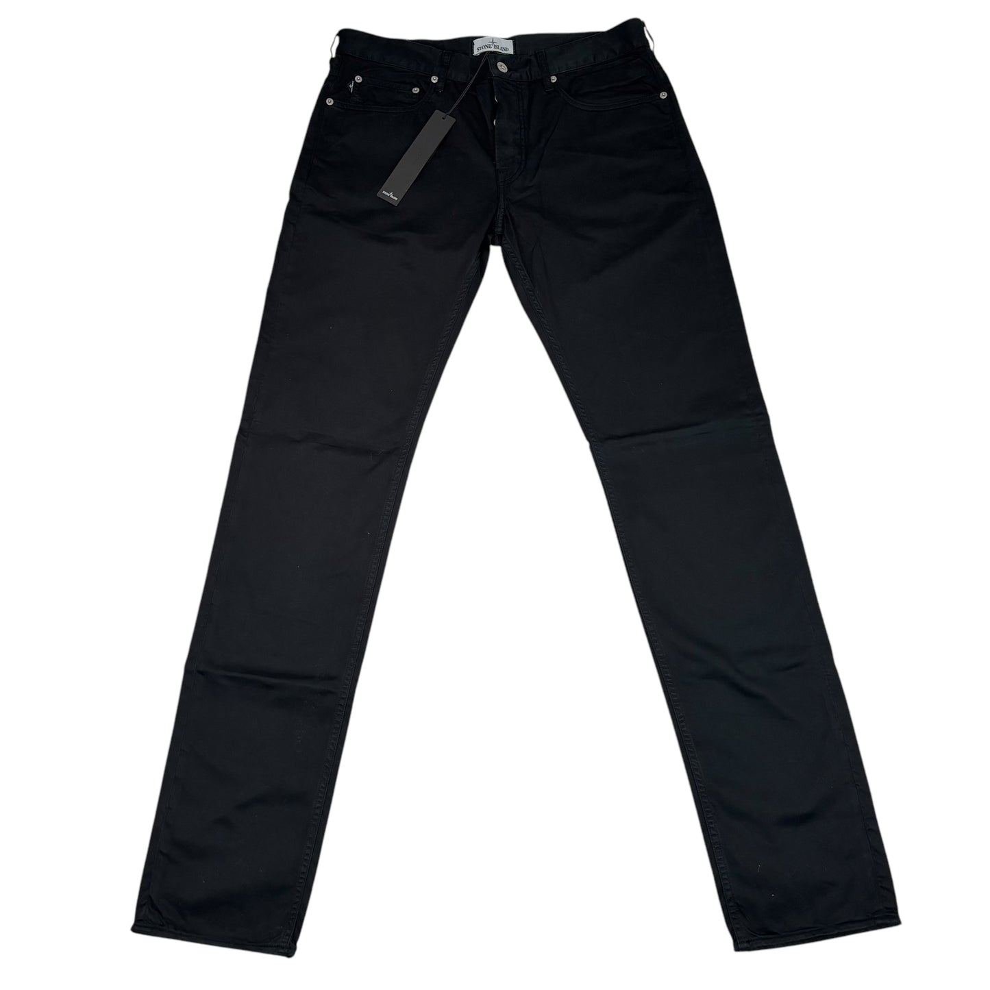 Stone Island Black Brushed Cotton Type-SK Compass Patch Jeans