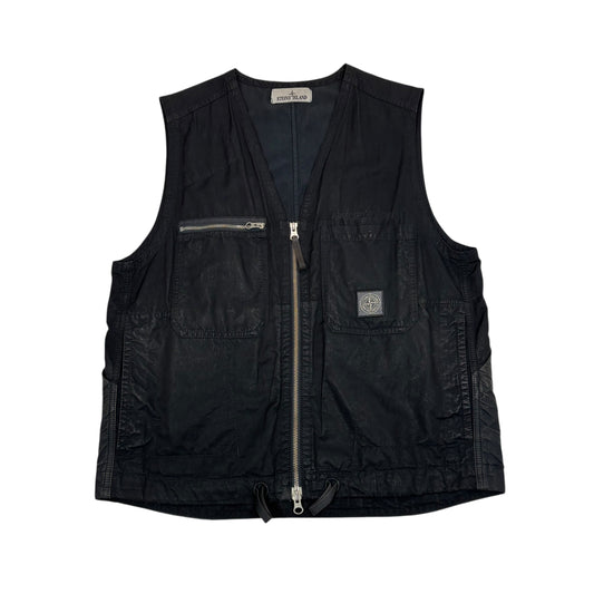 Stone Island Black Cupro Cotton Twill-TC Gilet