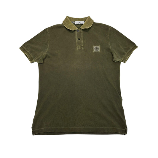 Stone Island Green Patch Logo Polo Shirt