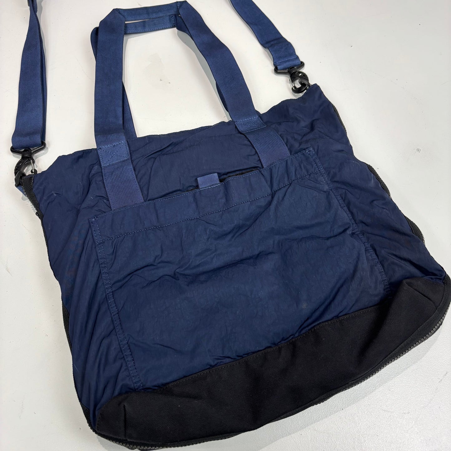 Stone Island Navy Blue Medium Tote Bag