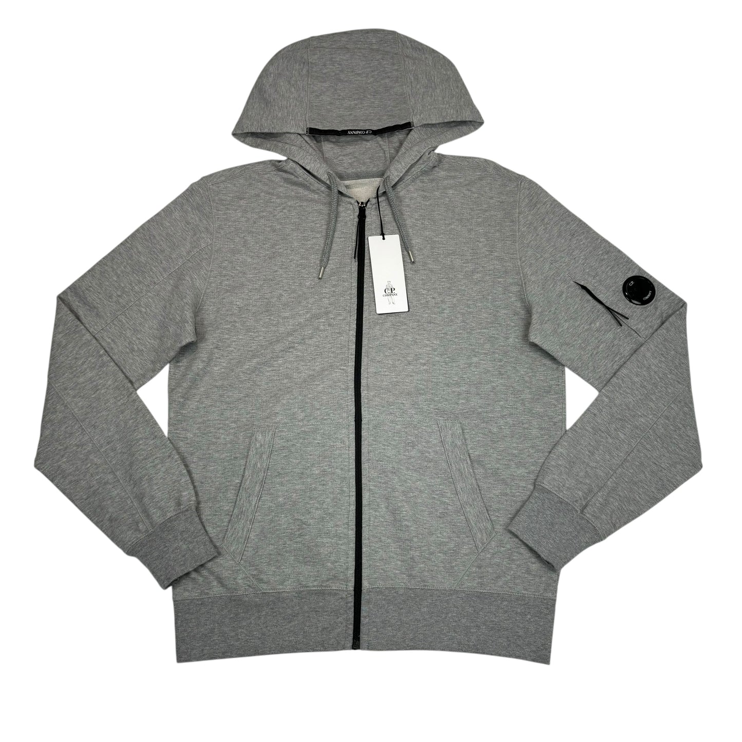 CP Company Grey Single Goggle Zip Up Hoodie