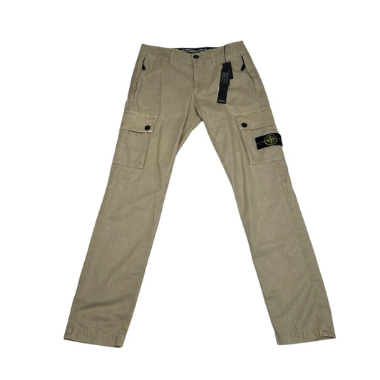 Stone Island Tan Brushed Cotton Cargo Trousers