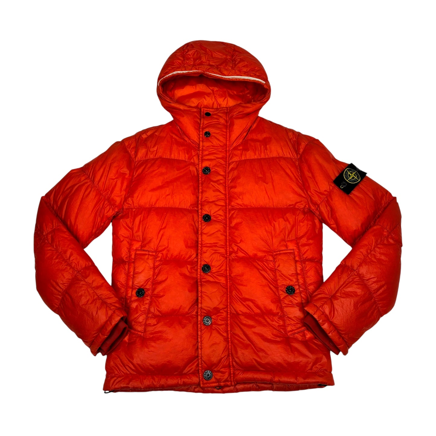 Stone Island Orange Garment Dyed Down_26 GR X SQM_NPuffer Coat