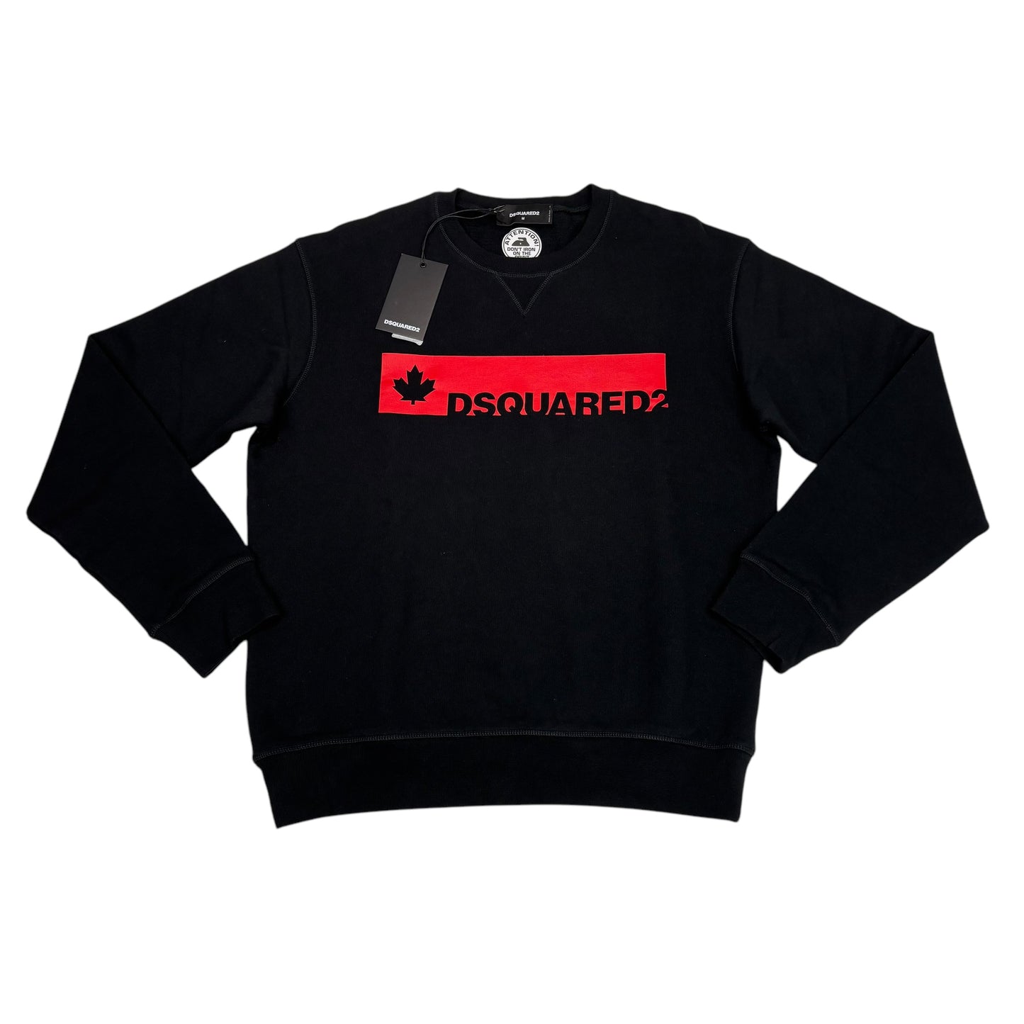 Dsquared2 Black Logo Print Design Crewneck Jumper