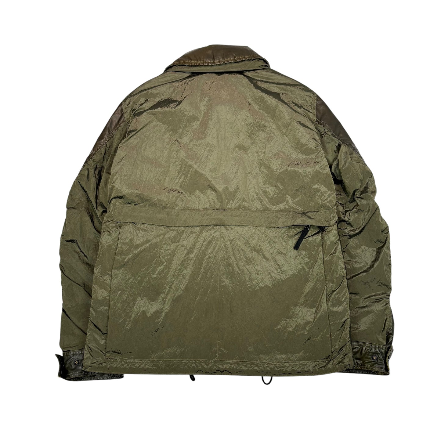 Stone Island Green/Yellow Ice Jacket with Removable Fodera Staccabile Lining Jacket