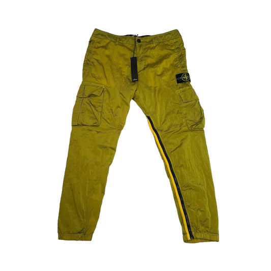 Stone Island Yellow Nylon Metal Compass-Patch Pocket Desighn Trousers