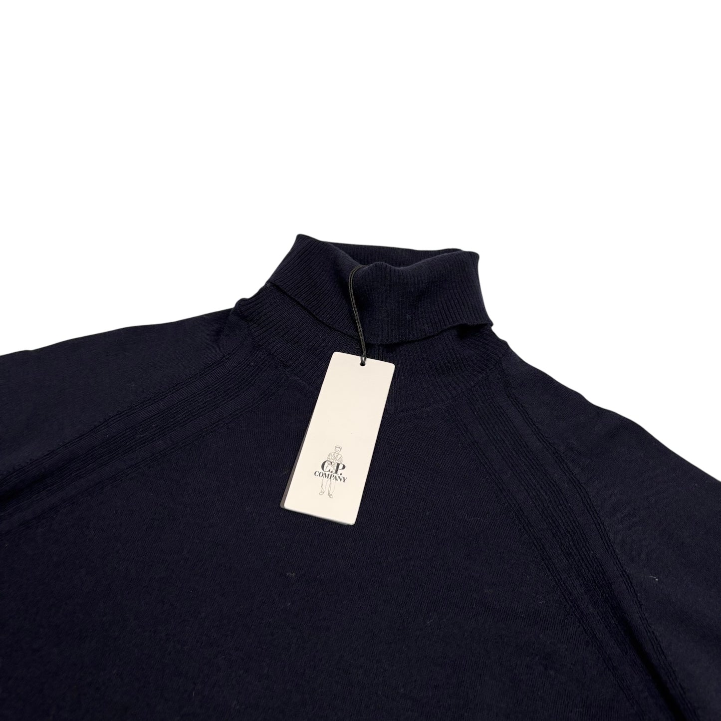 CP Company Navy Blue Cotton Turtle Neck Jumper