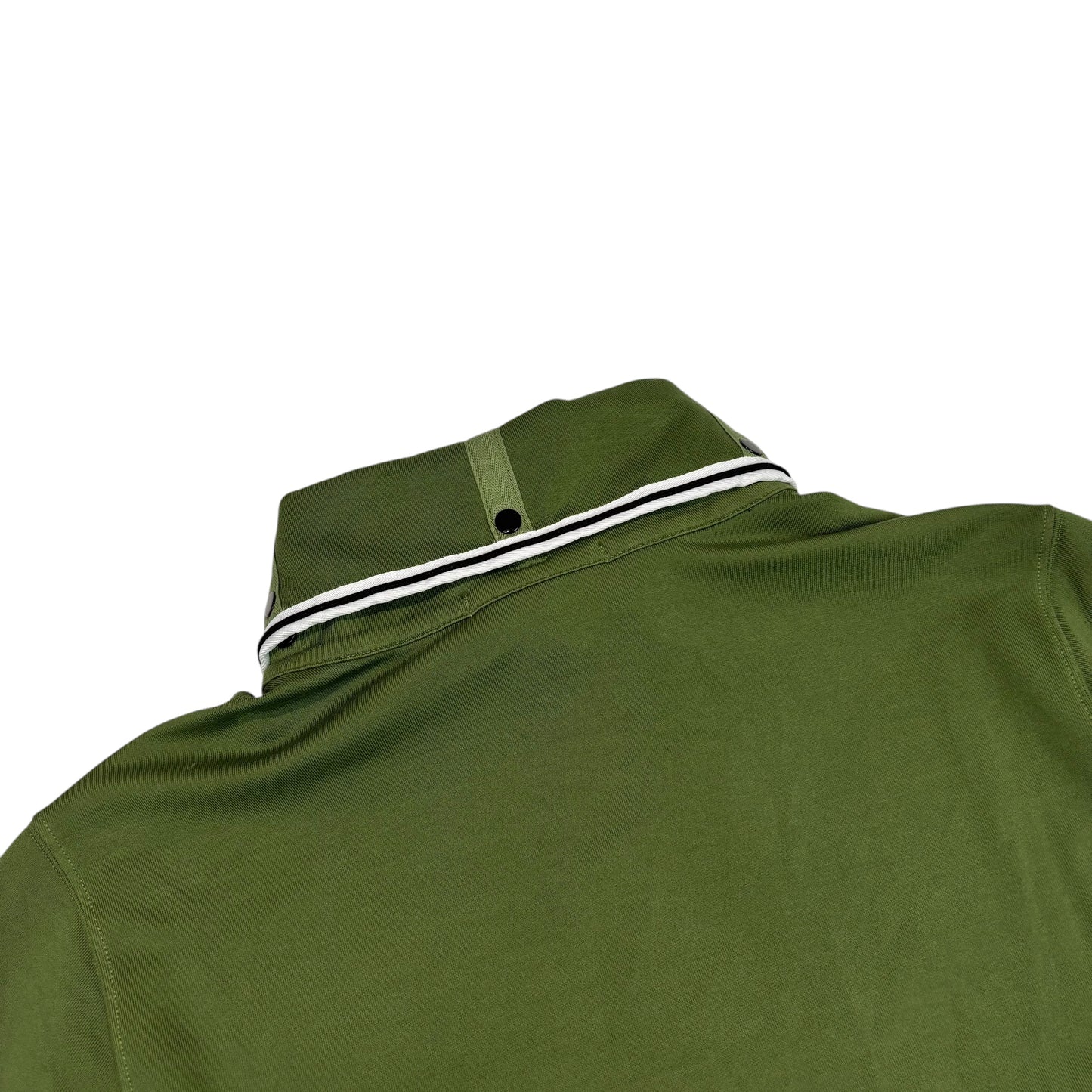 Stone Island Forest Green Collar Detail Quarter Zip Compass Patch Jumper