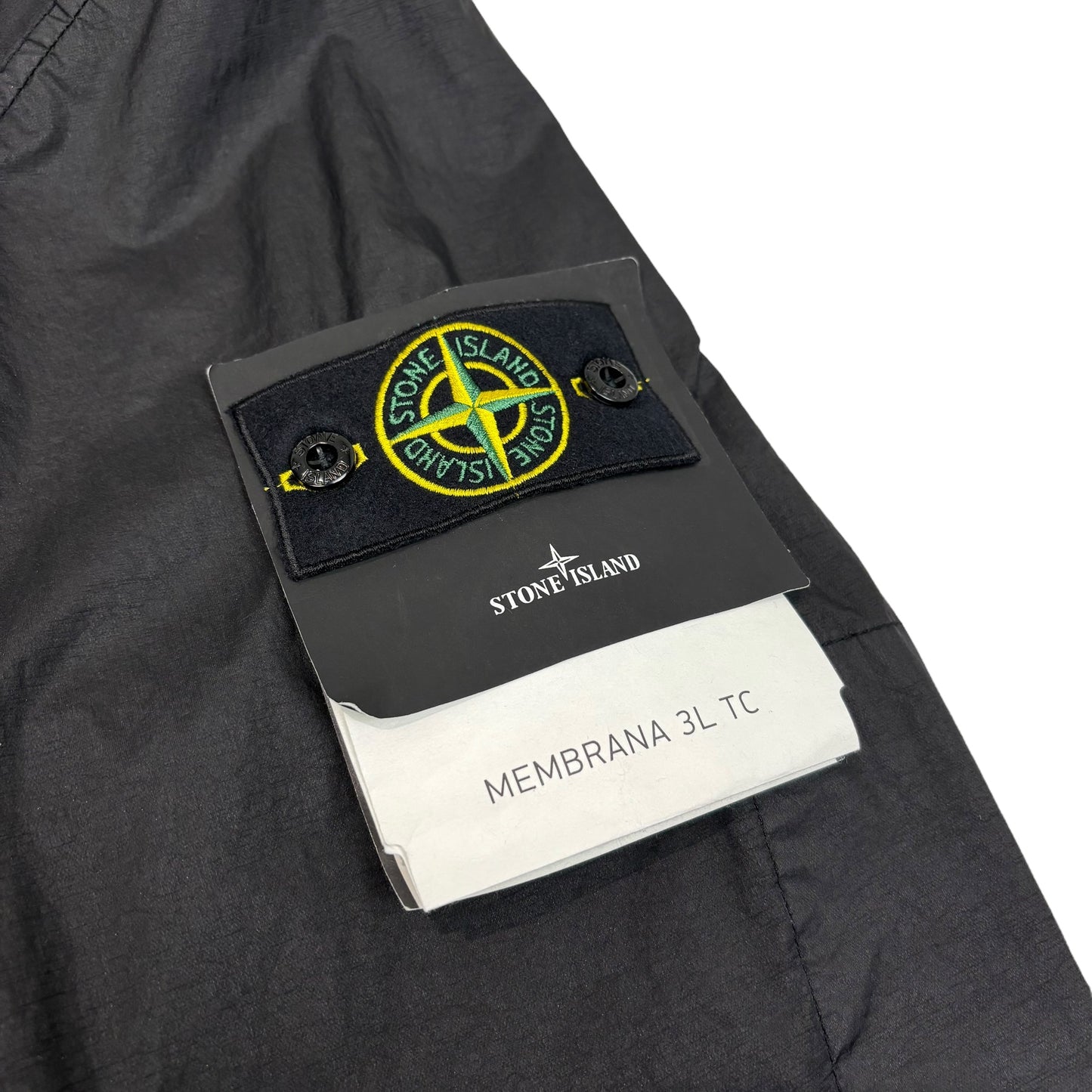 Stone Island Black Membrana 3L TC Compass Patch Jacket