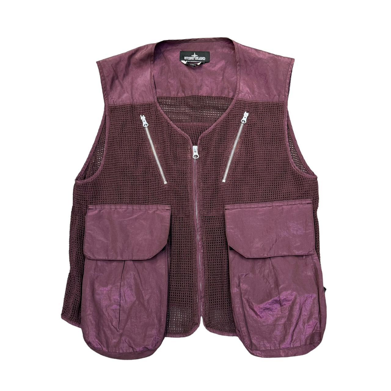 Stone Island Burgundy Shadow Project Gilet