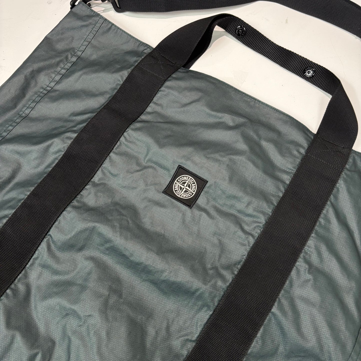 Stone Island Grey Patch Logo  Large Tote Bag