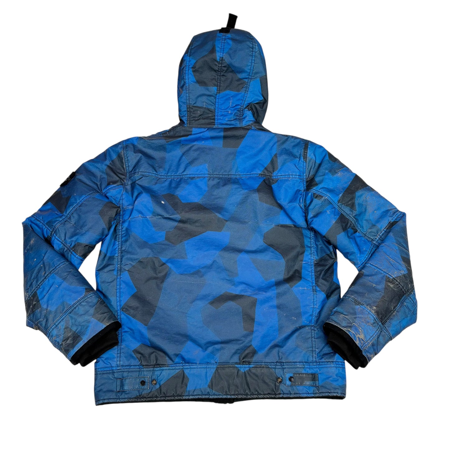 Stone Island Blue Reflective Camouflage Quilted Jacket