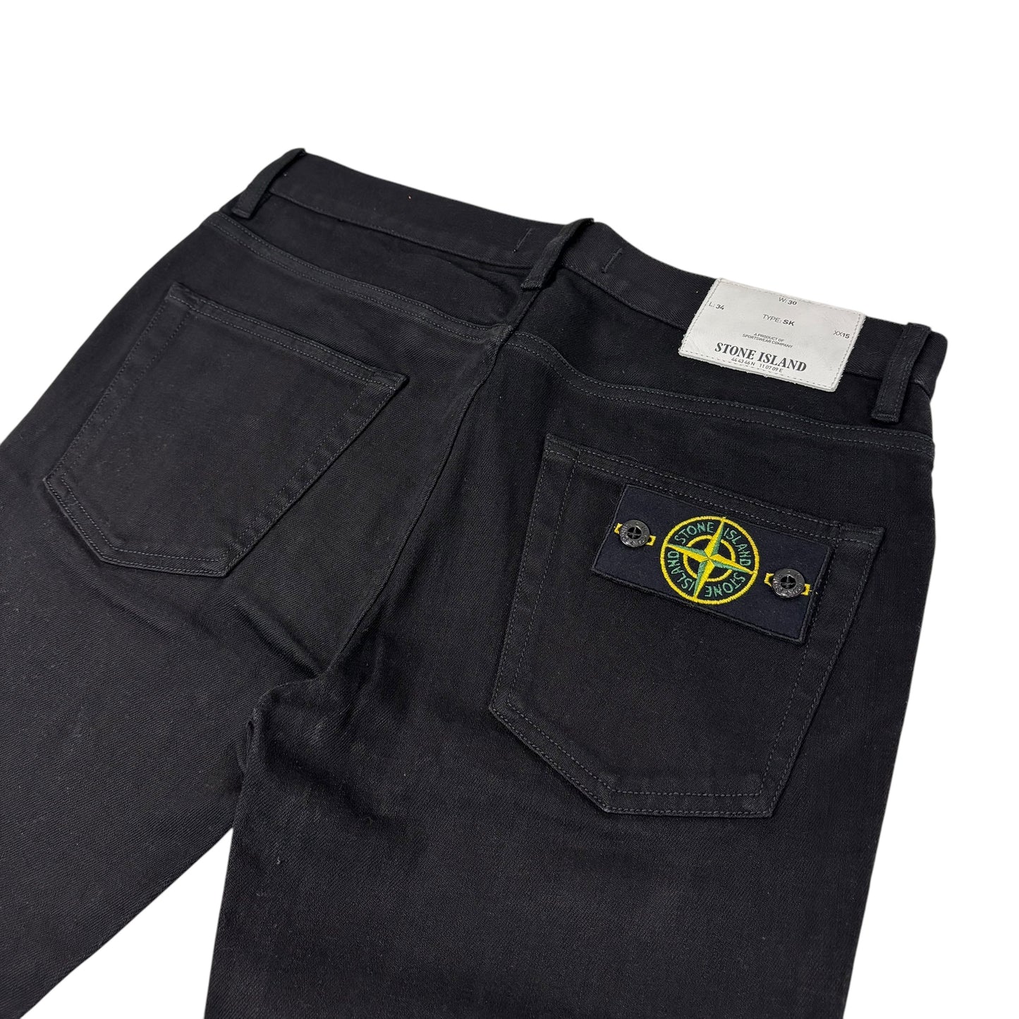 Stone Island Black Denim Type-SK Compass Patch Jeans