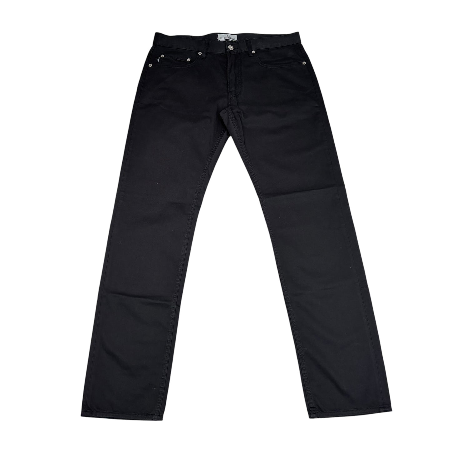 Stone Island Black Brushed Cotton Type-SL Compass Patch Jeans