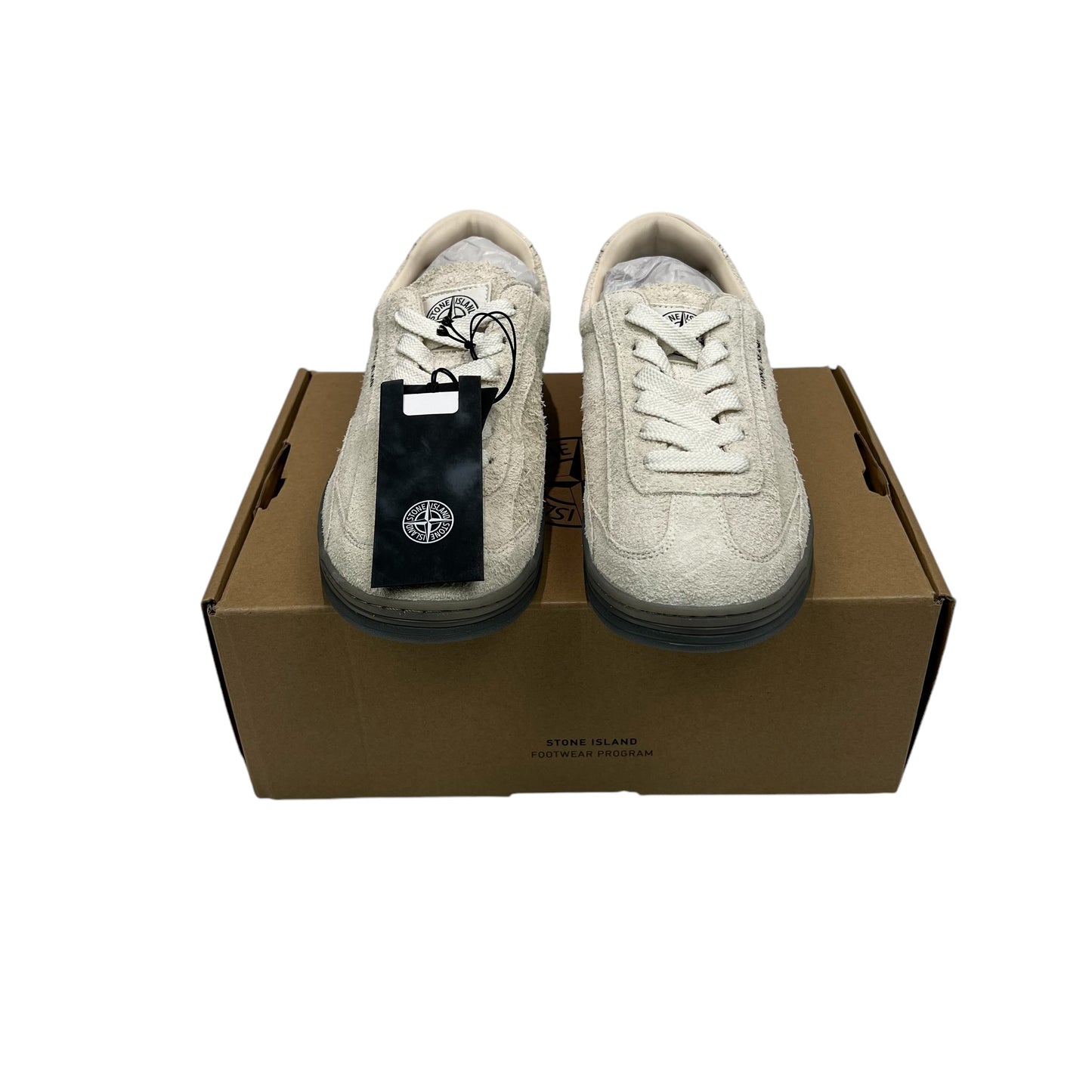 Stone Island Cream Rock Suede Trainers