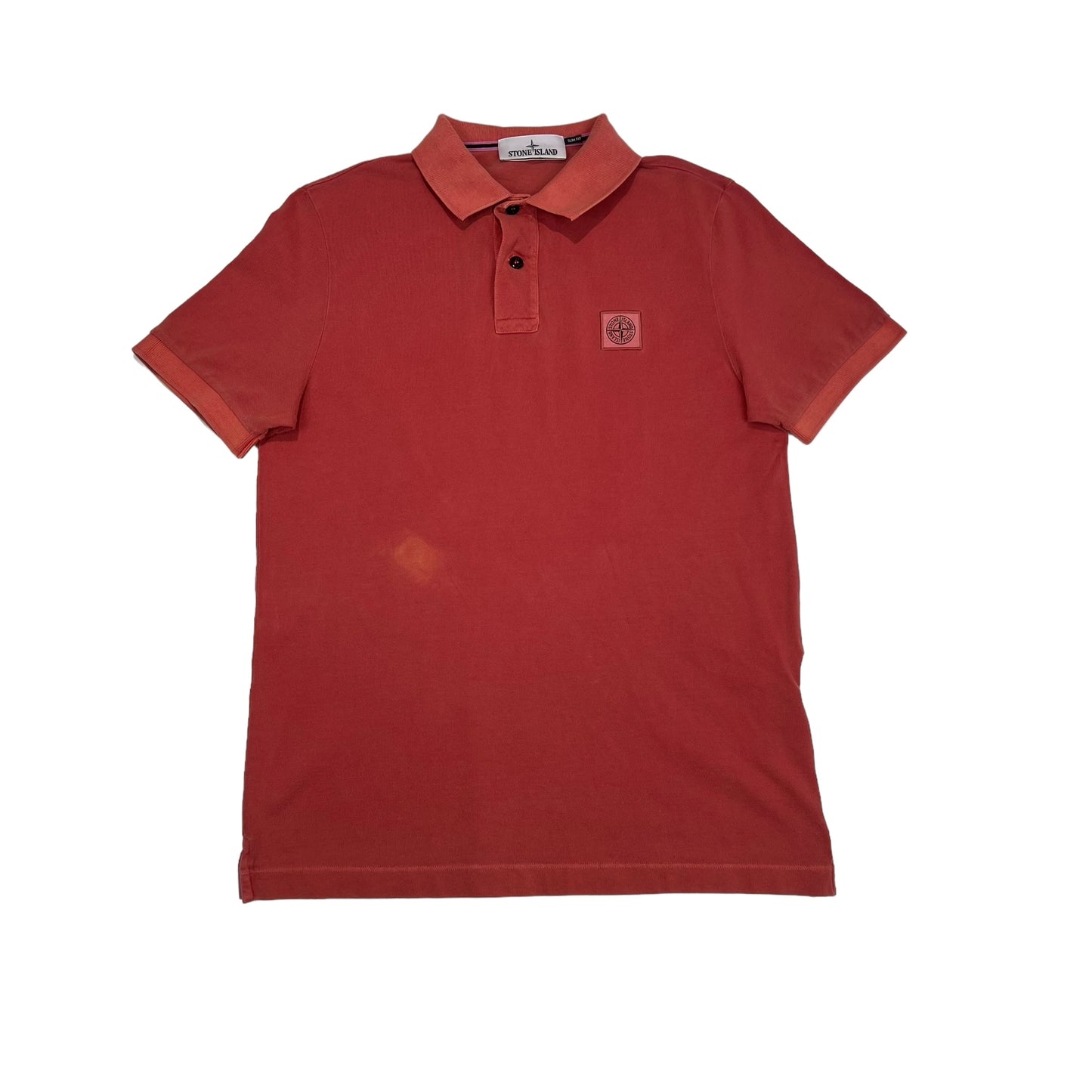 Stone Island Pink Patch-Logo Polo-Shirt