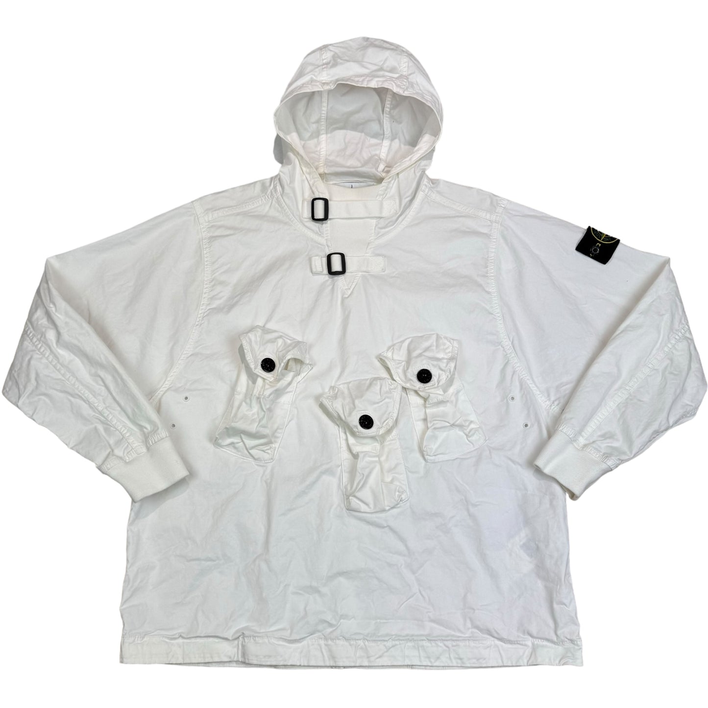 Stone Island White Patch Pocket Pullover Smock