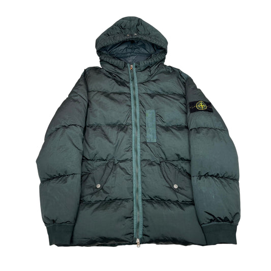 Stone Island Green Nylon Metal in Econyl Regenerated Nylon with Down TC Coat