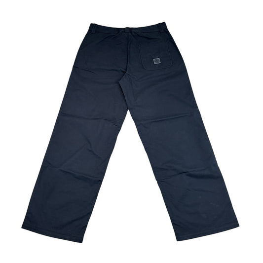 Stone Island Navy Blue Brushed Cotton Type LO-W Patch Logo Trousers