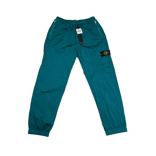 Stone Island Blue Nylon Metal Compass-Patch Trousers