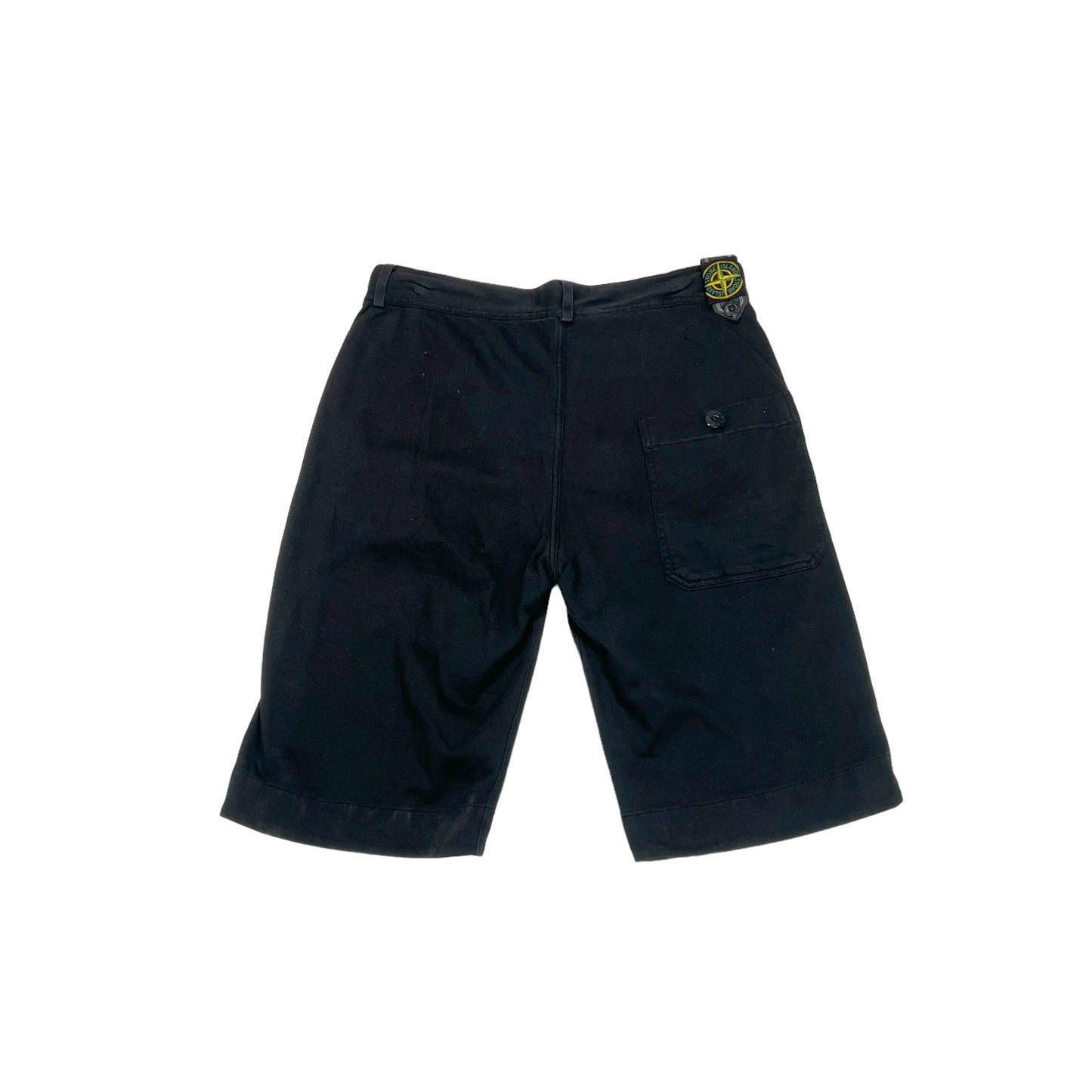 Stone Island Black Back Compass-Patch Shorts