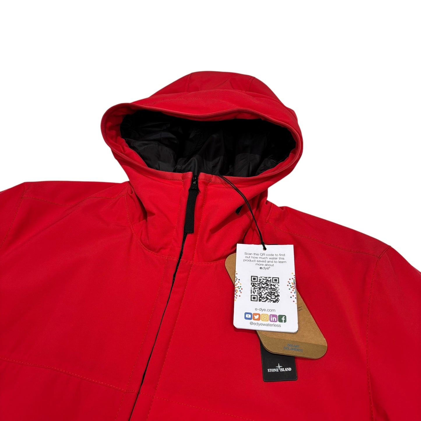 Stone Island Red Soft Shell-R e.dye Technology with Primaloft Insulation Technology Jacket