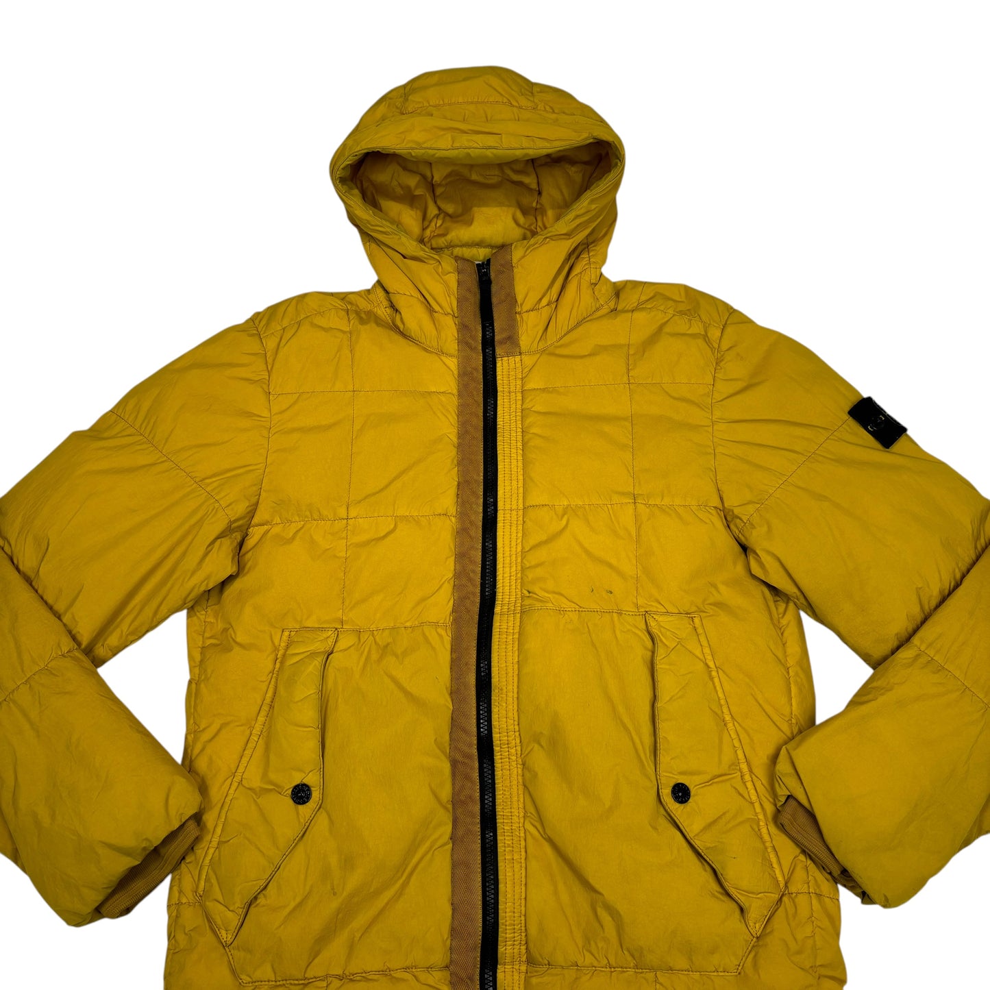 Stone Island Yellow Garment Dyed Crinkle Reps Coat