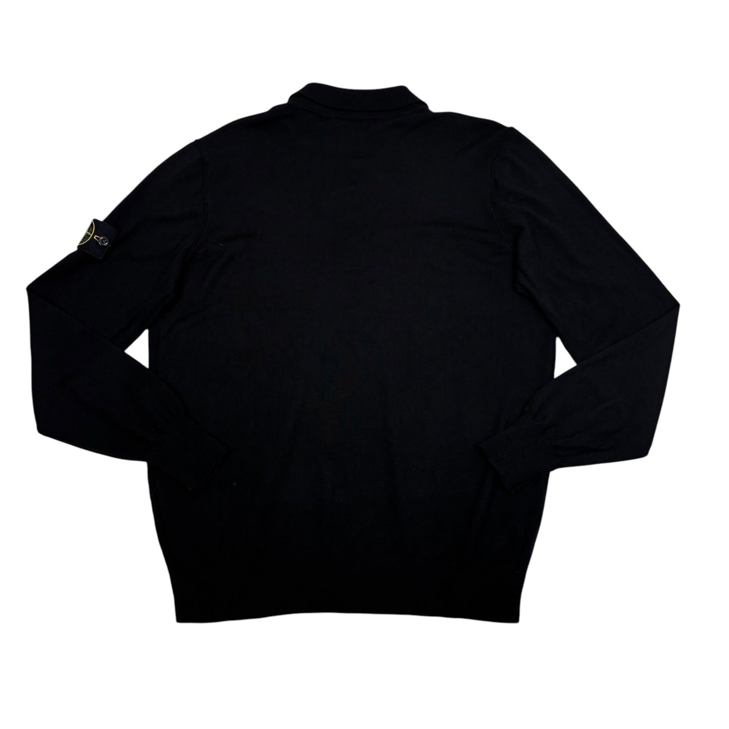 Stone Island Black Button Up Lightweight Cotton Jumper