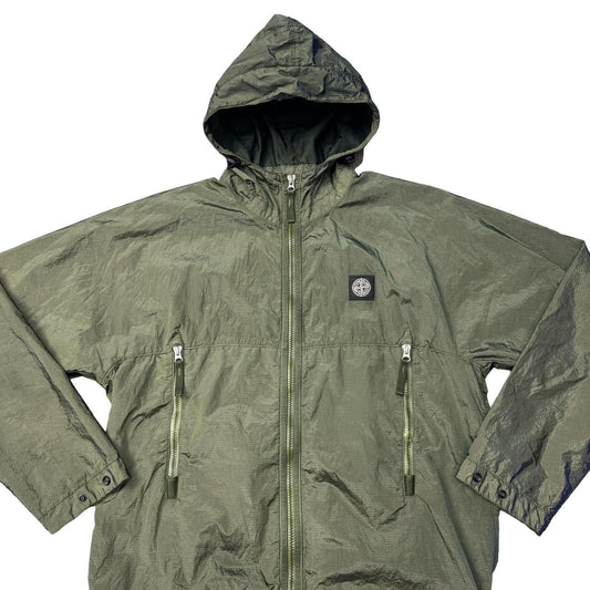 Stone Island Green Nylon Metal Watro Ripstop Patch Logo Jacket