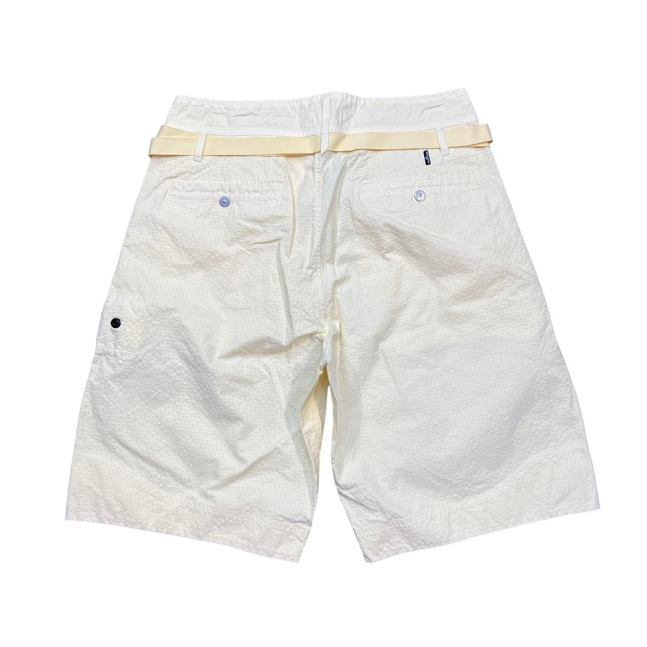 Stone Island Cream Shadow Project Compass Patch Oversized Chino Shorts