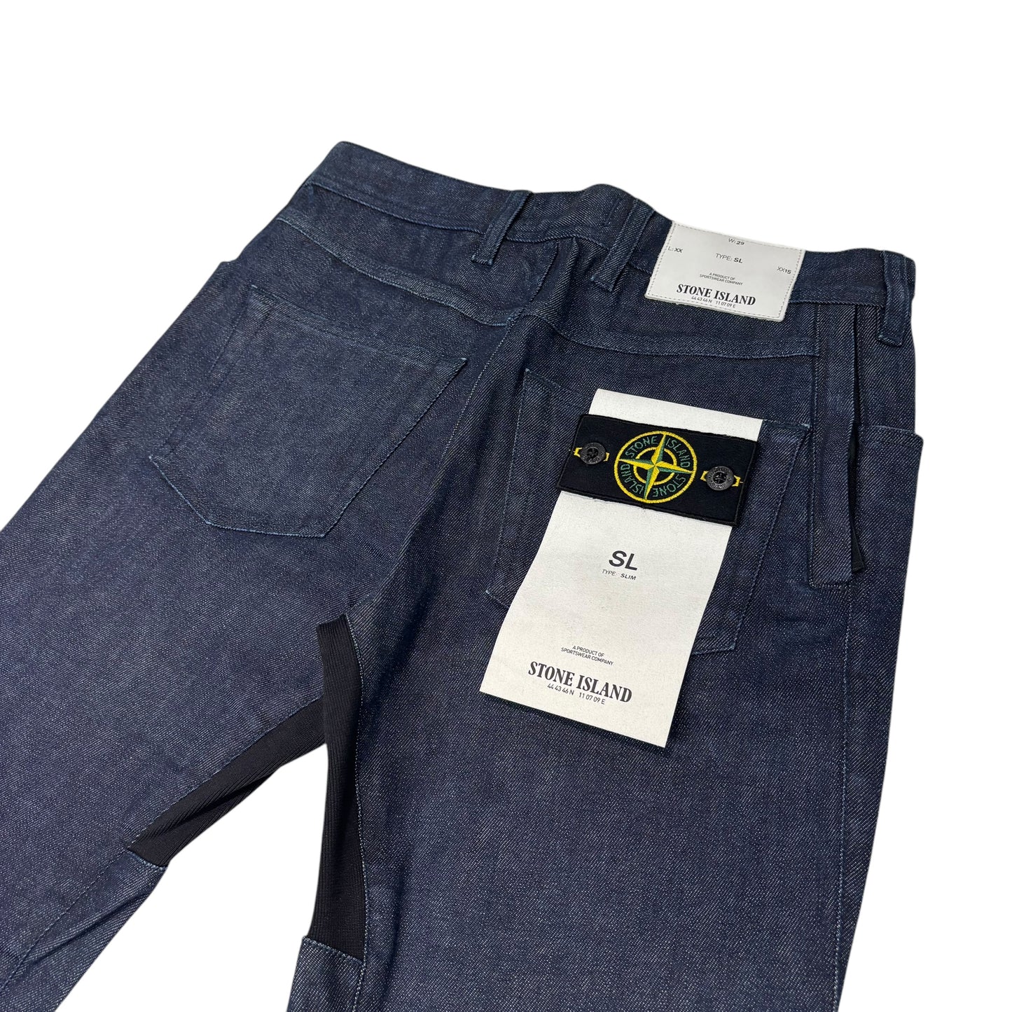 Stone Island Navy Blue Denim Type-SL Compass Patch Jeans