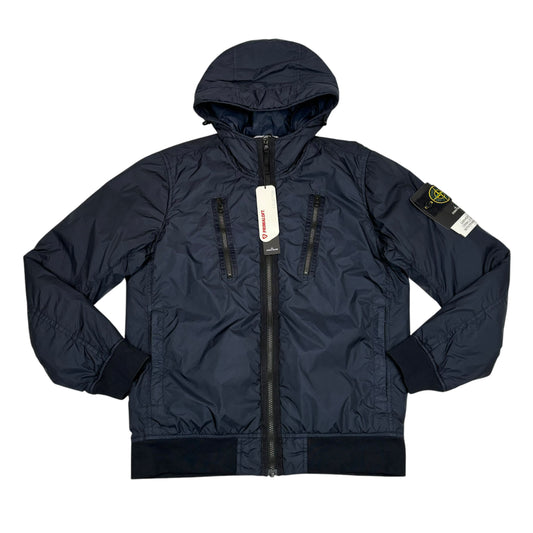 Stone Island Navy Blue Garment Dyed Crinkle Reps NY with Primaloft-TC insulation Jacket