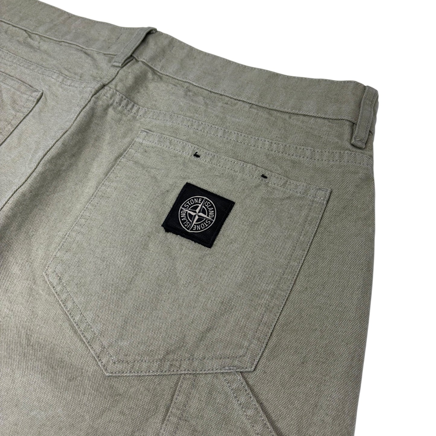 Stone Island Beige Type RE-T Patch Logo Trousers