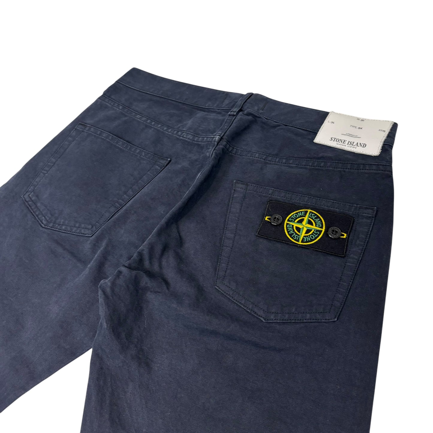 Stone Island Navy Blue Denim Type-SK Compass Patch Jeans