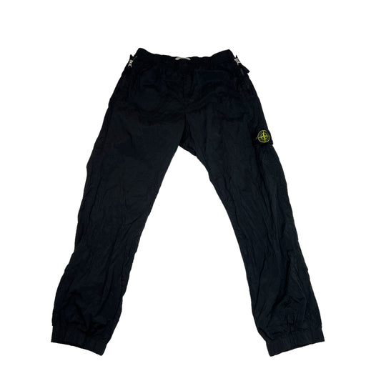 Stone Island Black Nylon Metal Compass-Patch Trousers