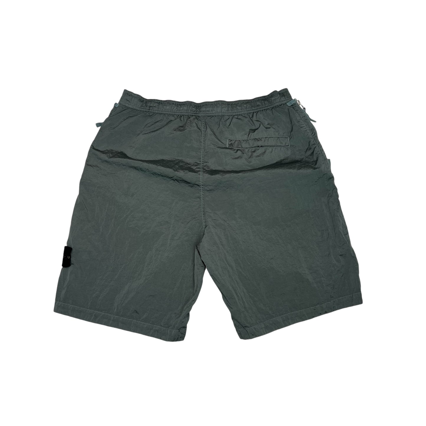 Stone Island Teal Patch-Logo Nylon Metal in Econyl Regenerated Nylon Shorts