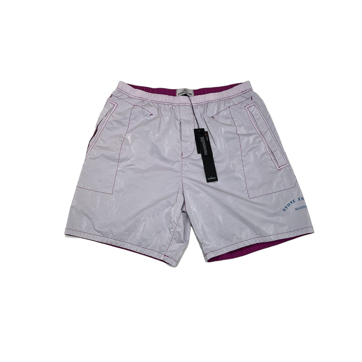 Stone Island Purple Marina Logo-Print Swim Shorts