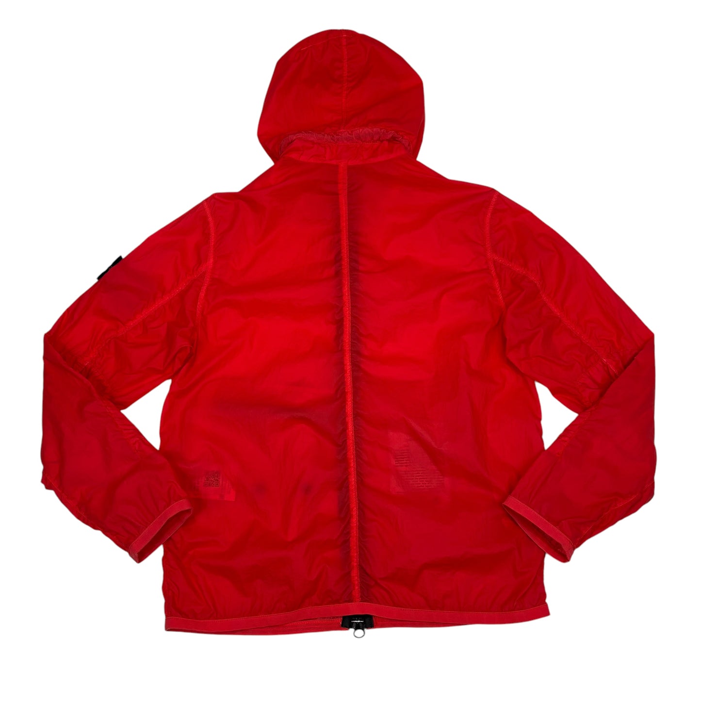 Stone Island Red Lamy Velour Compass-Patch Lightweight Jacket