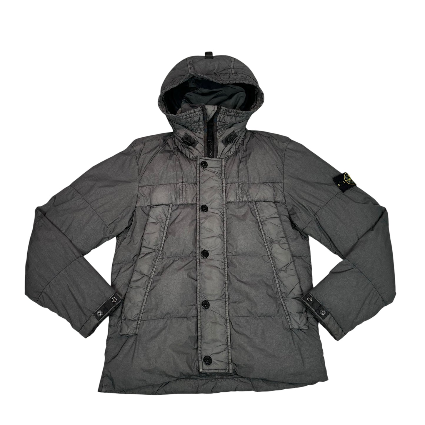 Stone Island Grey Garment Dyed Crinkle Reps NY Down Puffer Jacket