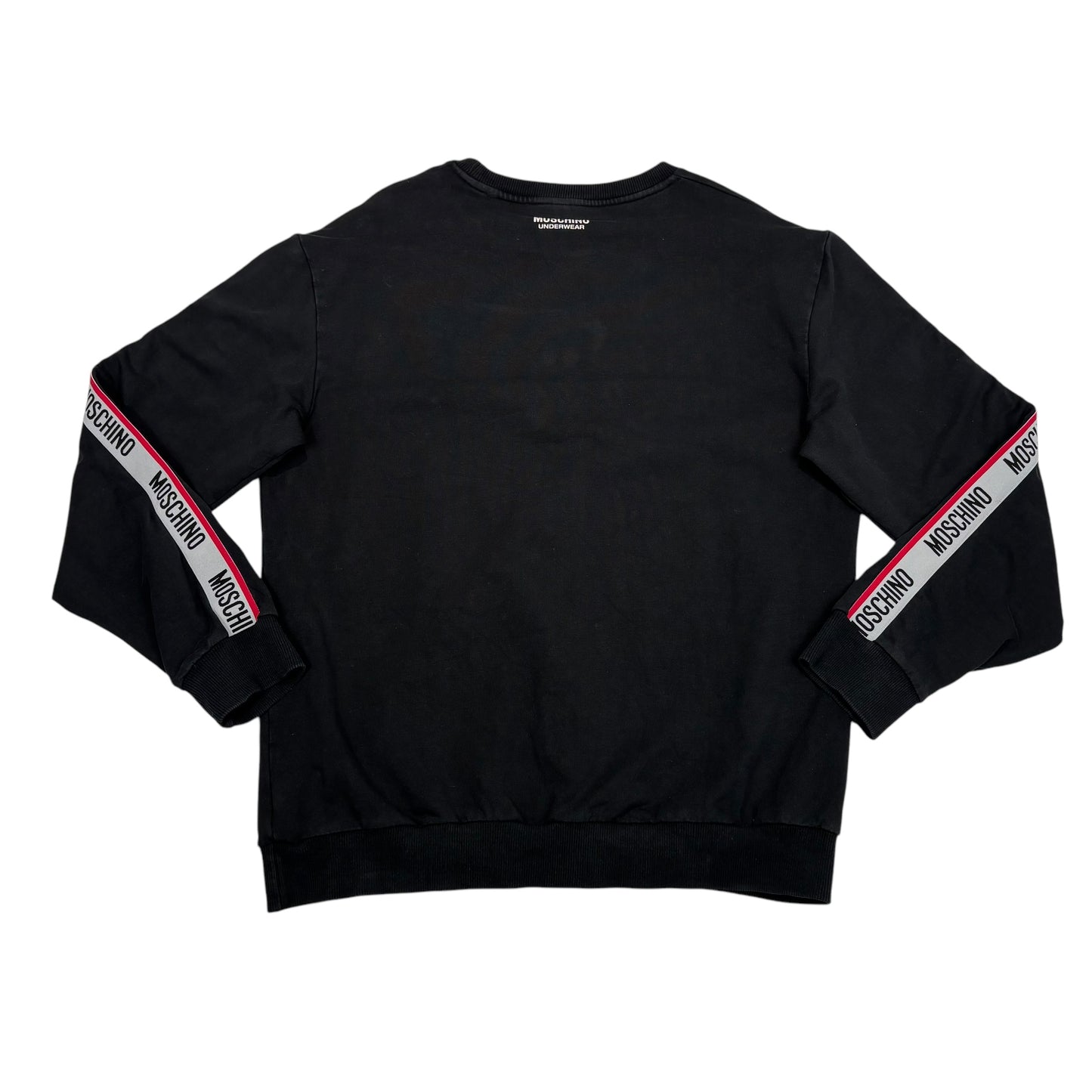 Moschino Black Tape Logo Embroidery Crewneck Jumper